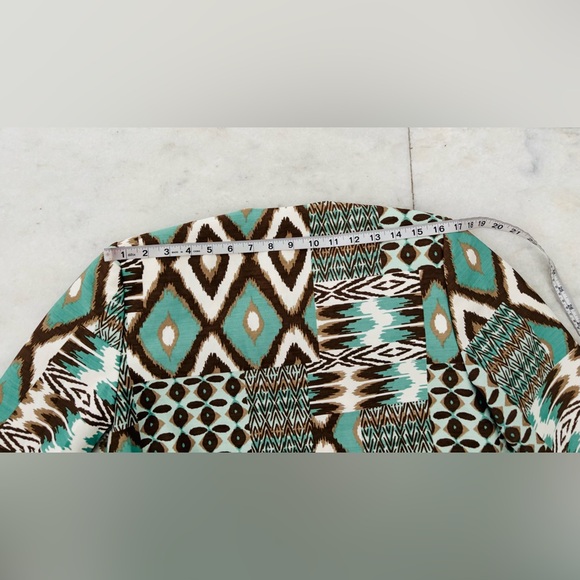 VTG Alfred Dunner Blazer Green Brown Geometric Aztec Open Women 6P Artsy Office - Picture 8 of 9